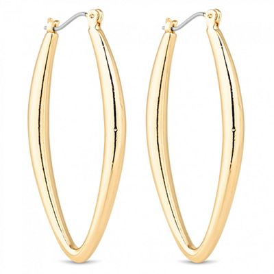 Gold navette hoop earring